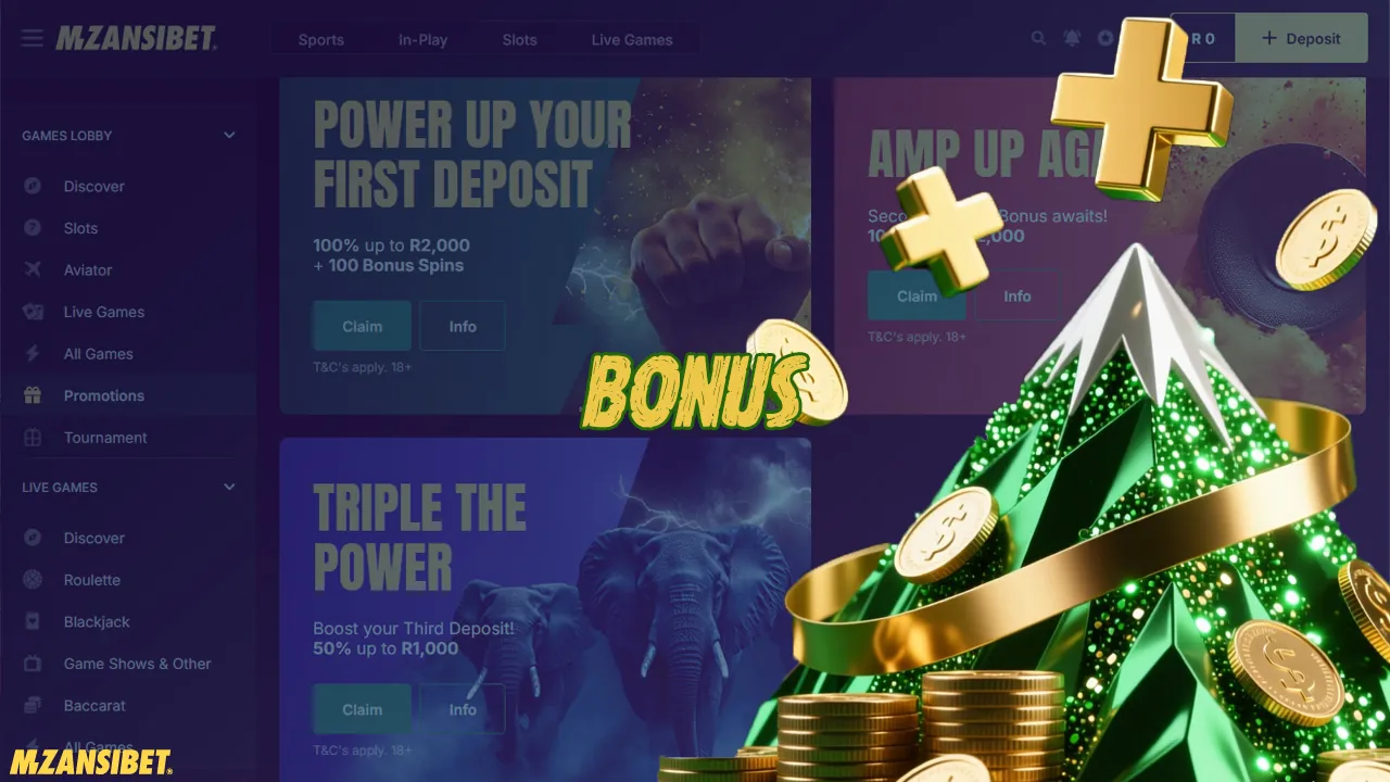 Bookmaker Mzansibet offers a ton of bonuses for new and existing players.