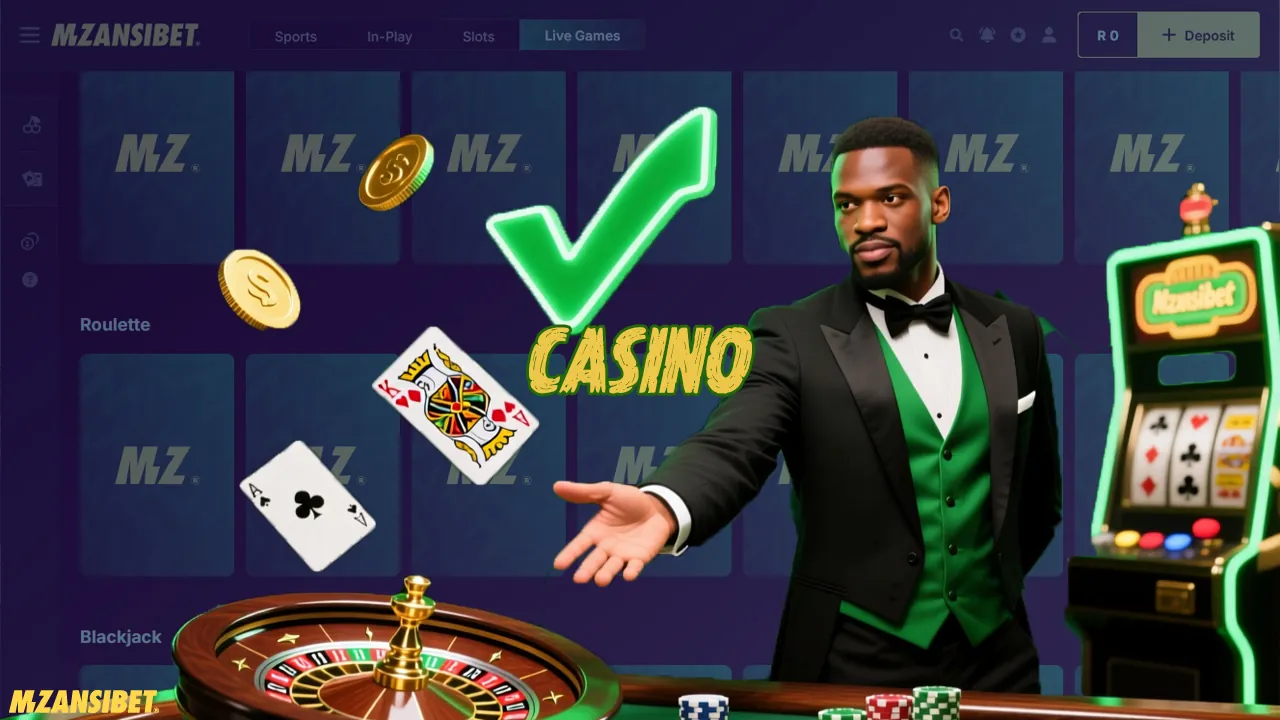 Bookmaker Mzansibet has a full-fledged online casino and popular slots.
