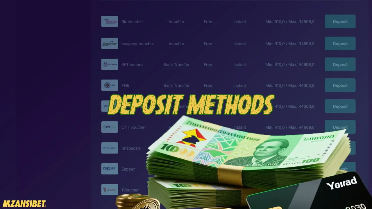 You can top up your Mzansibet account using any method, including cryptocurrency.